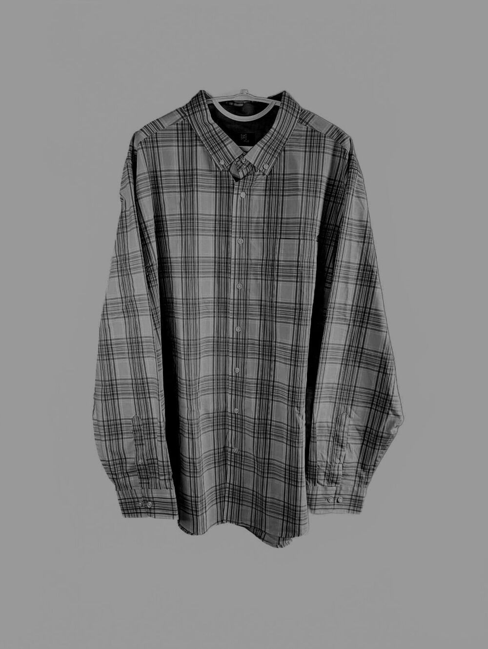 George Men's Classic Fit Dress or Casual  Gray With Stripes Shirt Size 3XL 54-56